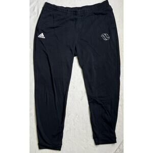 Adidas Pants Men XL Black Solid Jogger Sweatpants Small Logo Drawstring